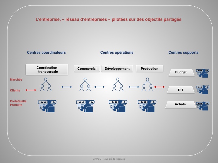 Schéma :L’entreprise « réseau d’entreprises » pilotées sur des objectifs partagés 